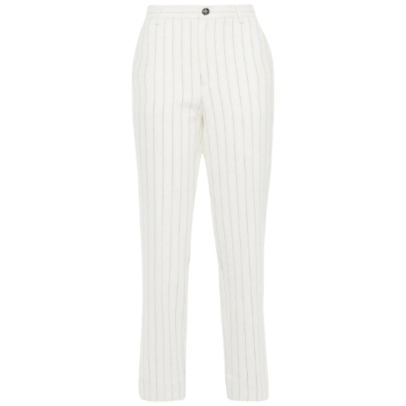 GANNI Striped Tapered Pants, Size 8, White | Black, NWOT - Picture 3 of 16